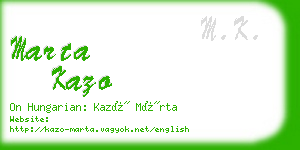 marta kazo business card